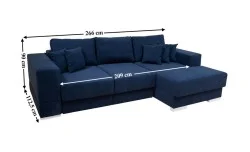 Colțar Extensibil Boston Albastru închis- Vega 39 Dreapta	
