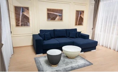 Colțar Extensibil Boston Albastru închis- Vega 39 Dreapta	