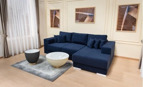 Colțar Extensibil Boston Albastru închis- Vega 39 Dreapta	