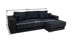 Colțar Extensibil Boston Negru - Vega 70 Dreapta	