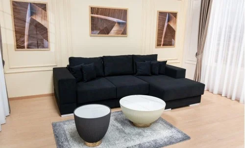 Colțar Extensibil Boston Negru - Vega 70 Dreapta	