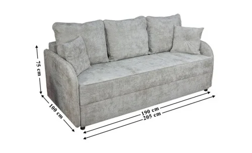 Canapea Extensibilă Adelina Bonell Mini, Gri deschis