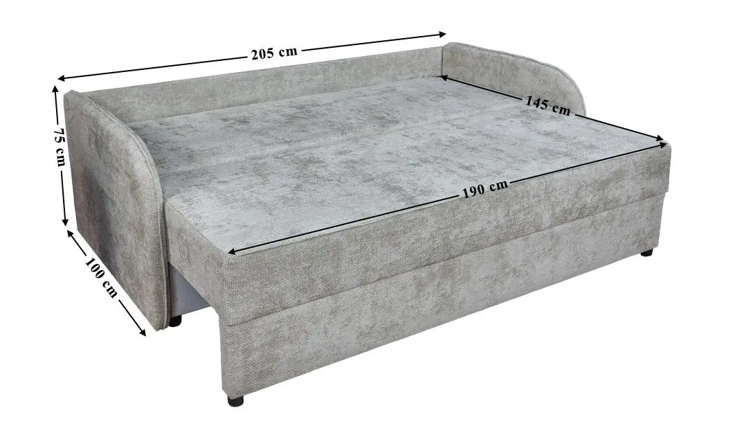 Canapea Extensibilă Adelina Bonell Mini, Gri deschis 6