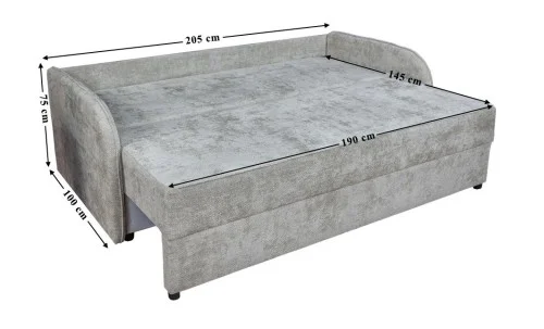 Canapea Extensibilă Adelina Bonell Mini, Gri deschis