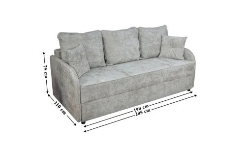 Canapea Extensibilă Adelina Memory Max, Gri deschis