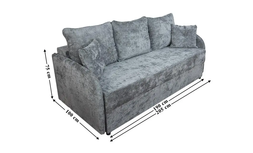 Canapea Extensibilă Adelina Bonell Mini, Gri închis 2
