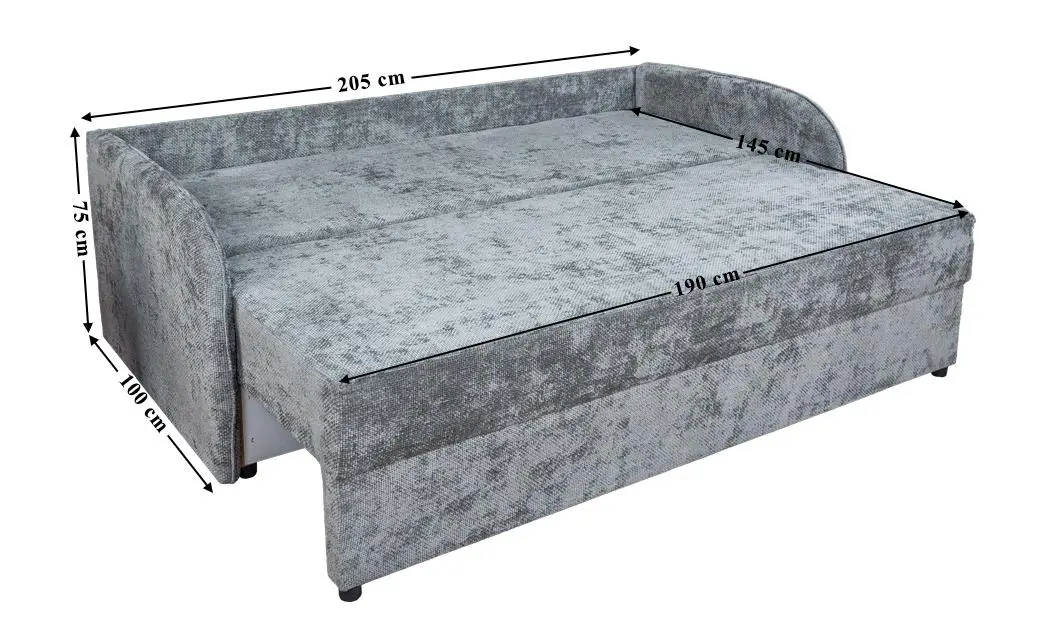 Canapea Extensibilă Adelina Bonell Mini, Gri închis 7