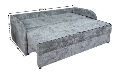 Canapea Extensibilă Adelina Bonell Mini, Gri închis