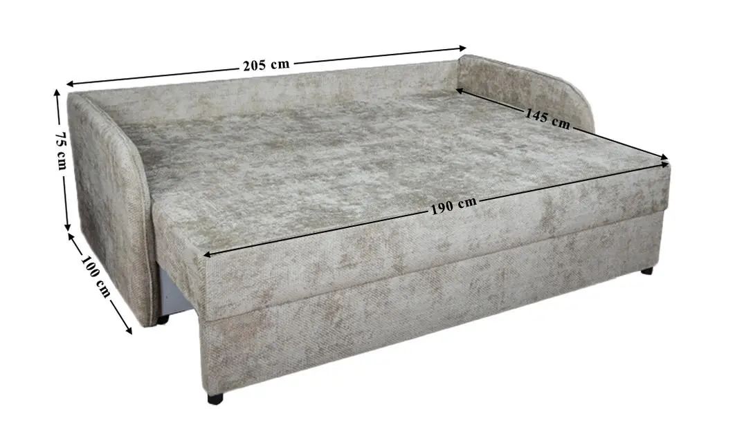 Canapea Extensibilă Adelina Bonell Mini, Maro Deschis 6