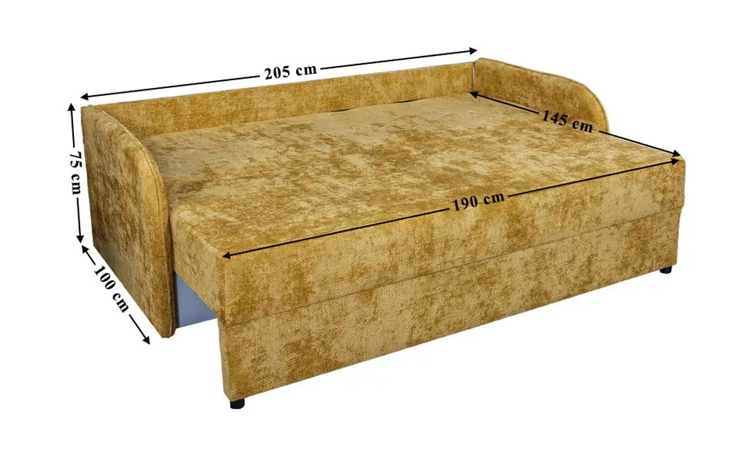 Canapea Extensibilă Adelina Bonell Mini, Muștar 5