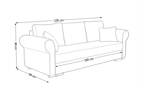 Canapea Extensibilă Ariana Bonell Mini, Galbenă
