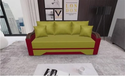 Canapea Extensibilă Bianca, Verde masliniu/Rosu