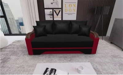 Canapea Extensibilă Bianca, Negru/Rosu
