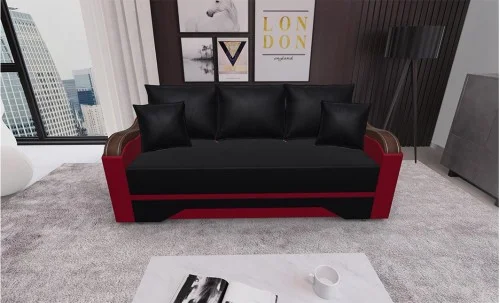 Canapea Extensibilă Bianca, Negru, rosu