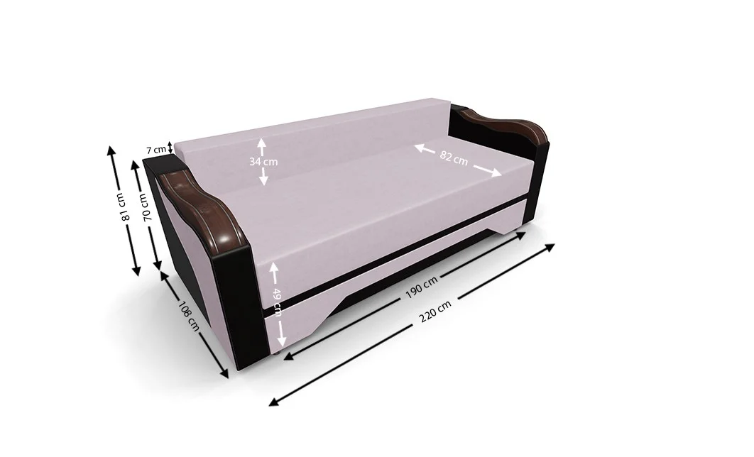 Canapea Extensibilă Bianca, Violet 3