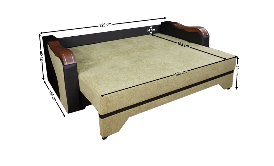 Canapea Extensibilă Bianca Memory, Mustar 6