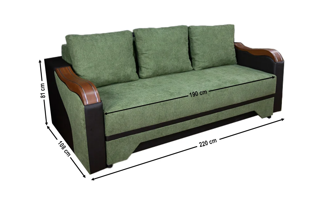 Canapea Extensibilă Bianca Memory, Verde 2