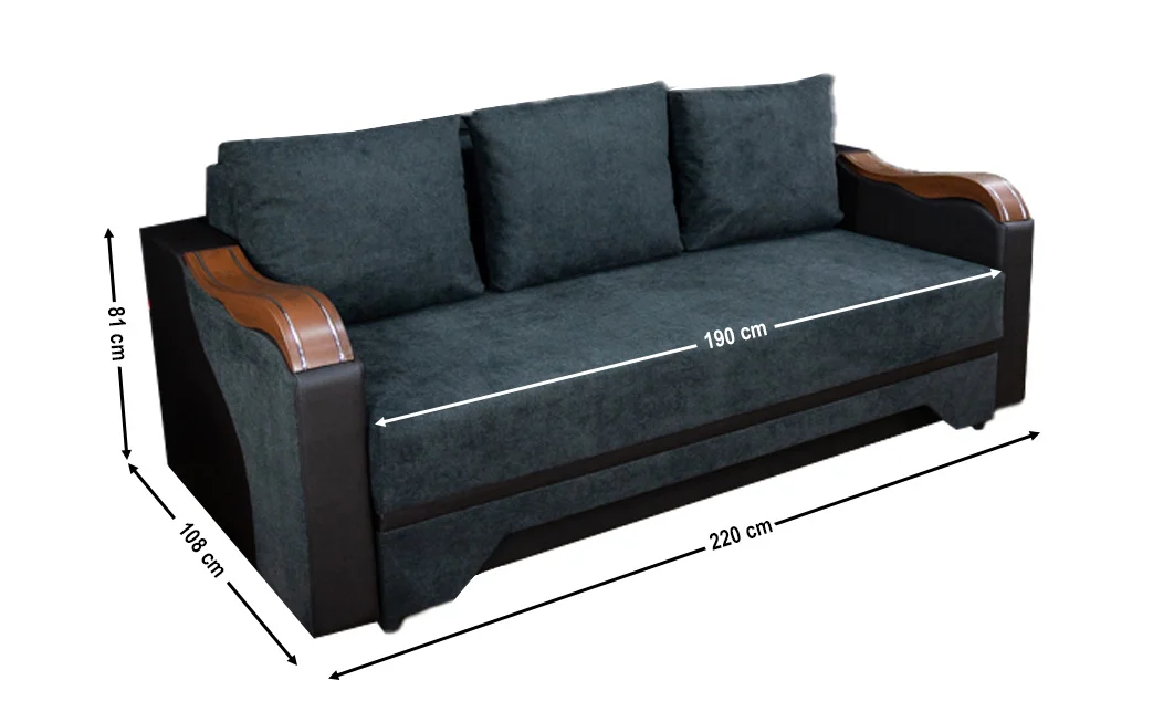 Canapea Extensibilă Bianca Memory, Negru 1