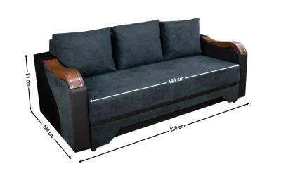 Canapea Extensibilă Bianca Bonell, Negru
