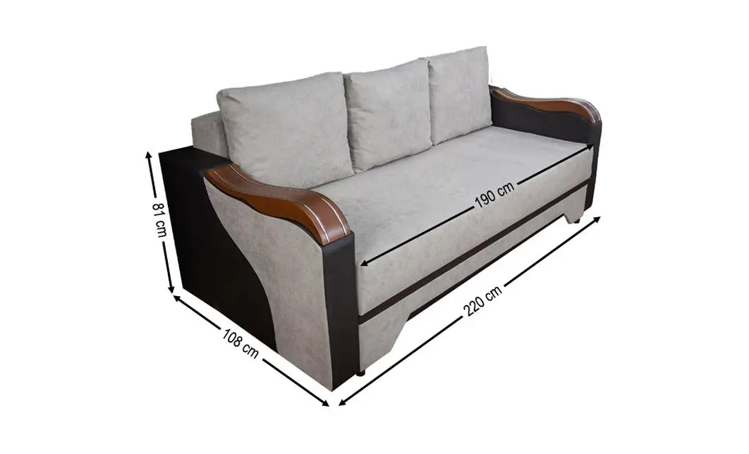 Canapea Extensibilă Bianca Bonell, Gri deschis 1