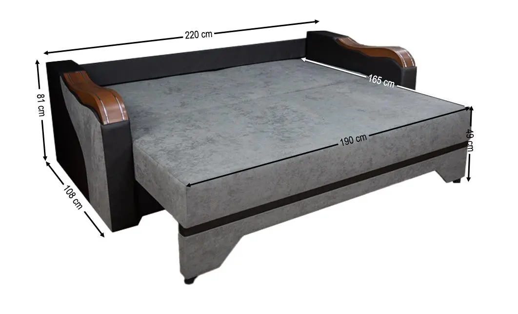 Canapea Extensibilă Bianca Memory, Gri inchis 4