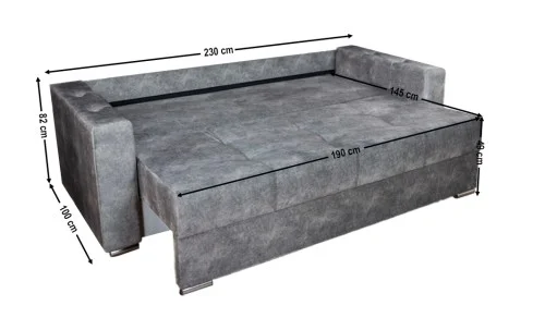 Canapea Extensibilă Vegas Bonell Mini, Gri deschis