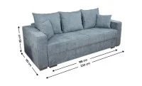 Canapea Extensibilă Claudia Memory Max, Gri albastrui 3