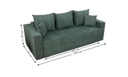 Canapea Extensibilă Claudia Memory Max, Verde Brad