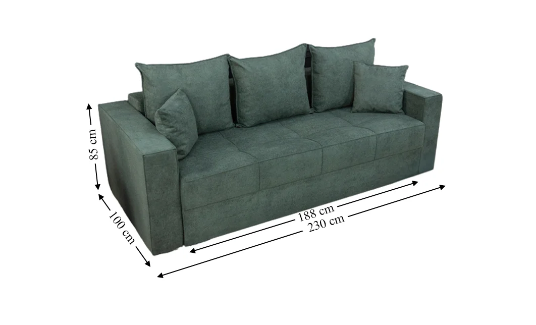 Canapea Extensibilă Claudia Memory Mini, Verde Brad 2