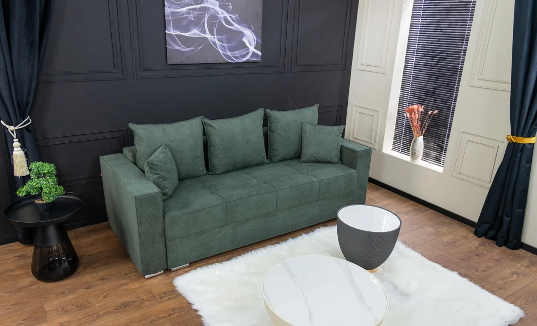 Canapea Extensibilă Claudia Memory Mini, Verde Brad