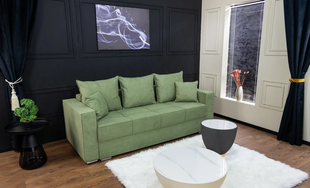 Canapea Extensibilă Claudia Memory Mini, Verde Mentă
