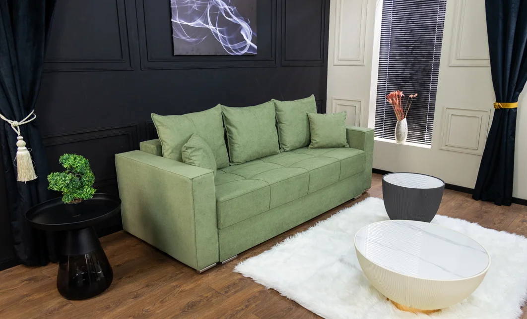 Canapea Extensibilă Claudia Memory Mini, Verde Mentă