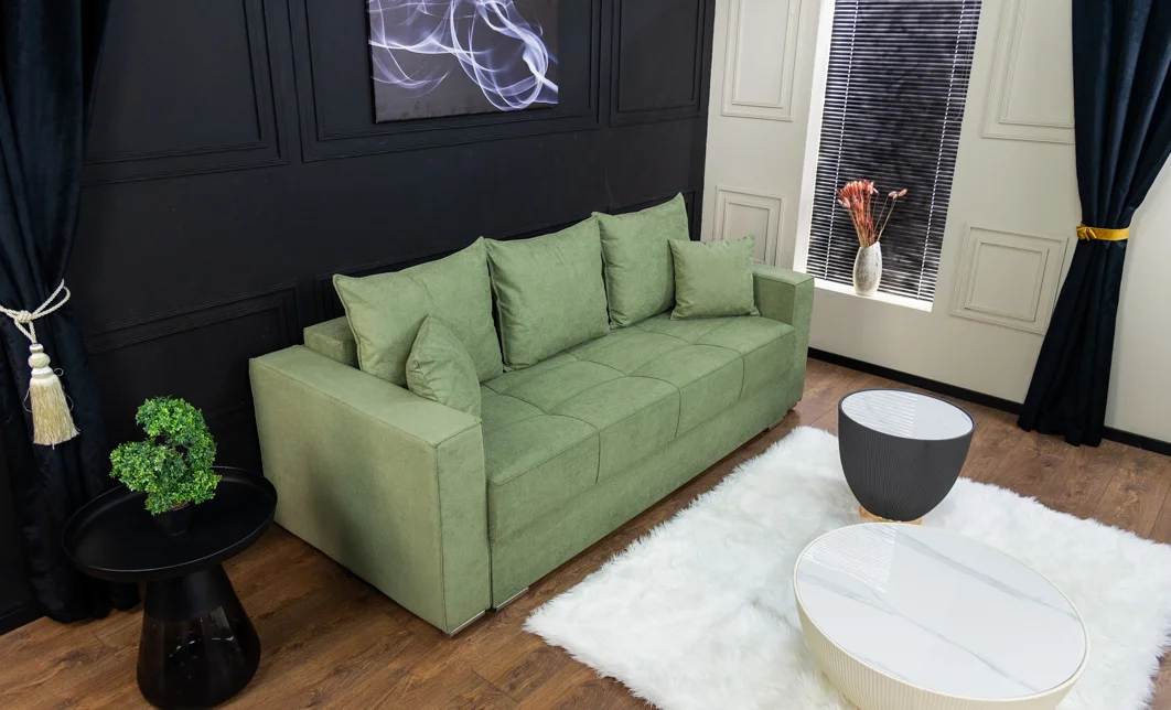 Canapea Extensibilă Claudia Memory Mini, Verde Mentă 4