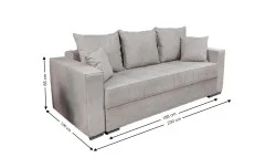 Canapea Extensibilă Claudia Memory Mini, Gri închis