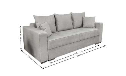 Canapea Extensibilă Claudia Bonell Mini, Gri Deschis