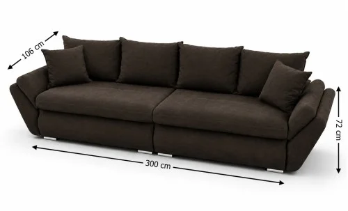 Canapea Extensibilă Confort cu Spumă HR, Maro Închis