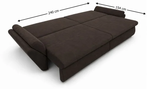 Canapea Extensibilă Confort cu Spumă HR, Maro Închis