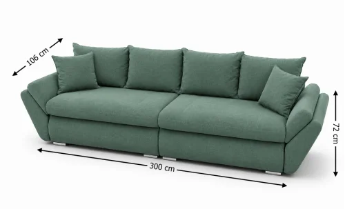 Canapea Extensibilă Confort cu Spumă HR, Verde Mentă
