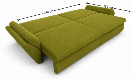 Canapea Extensibilă Confort cu Spumă HR, Verde olive