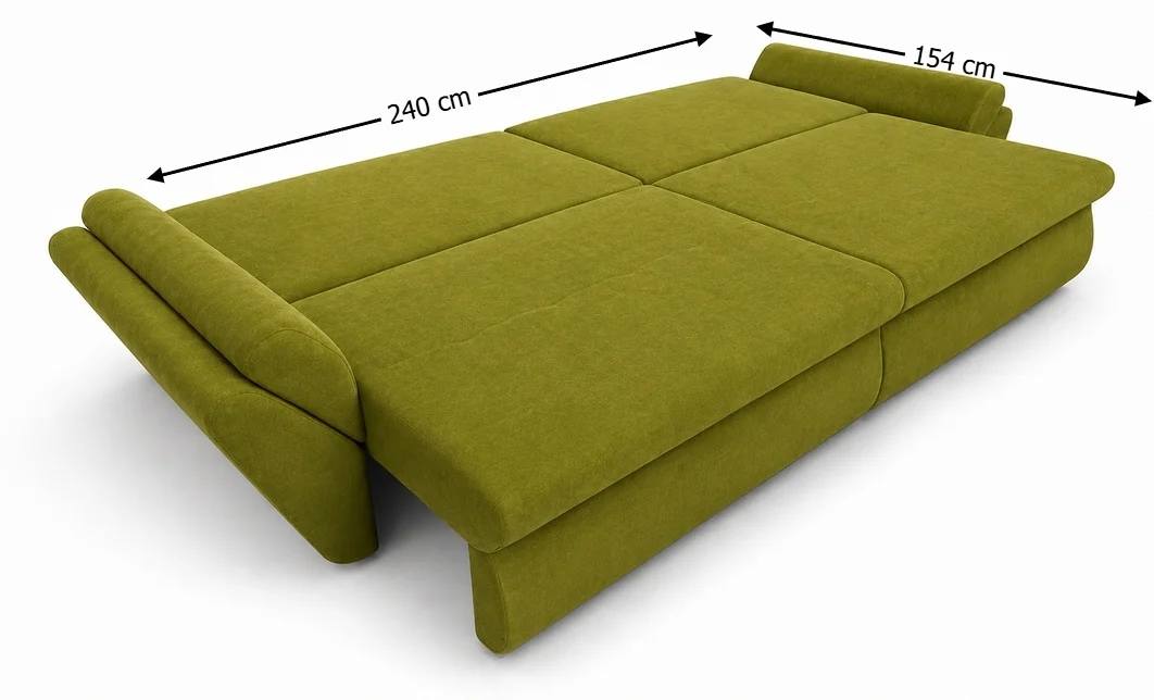 Canapea Extensibilă Confort cu Spumă HR, Verde olive