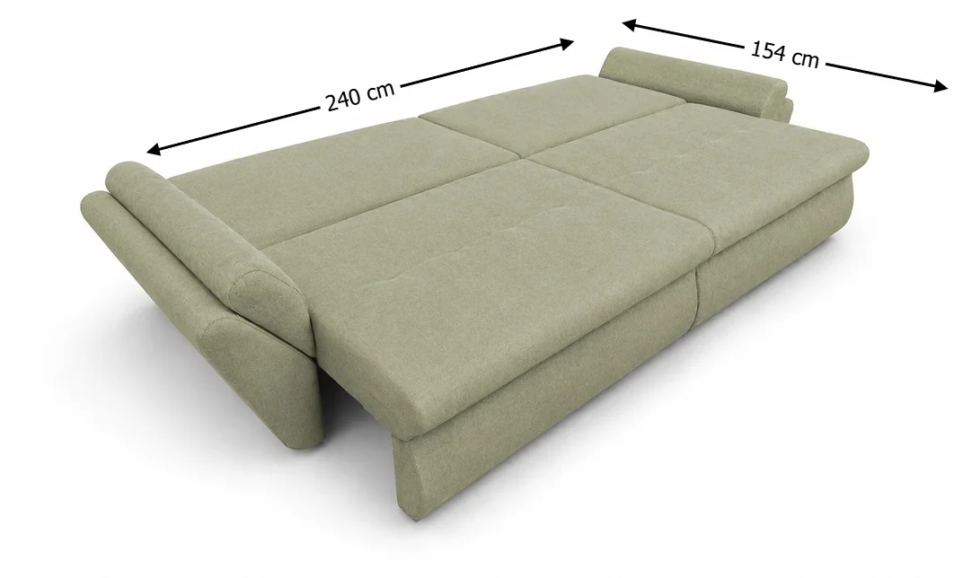 Canapea Extensibilă Confort cu Spumă HR, Gri deschis 10