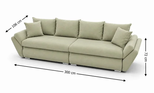 Canapea Extensibilă Confort cu Spumă HR, Gri deschis