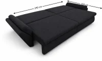 Canapea Extensibilă Confort cu Spumă HR, Neagră