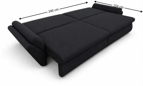 Canapea Extensibilă Confort cu Spumă HR, Neagră