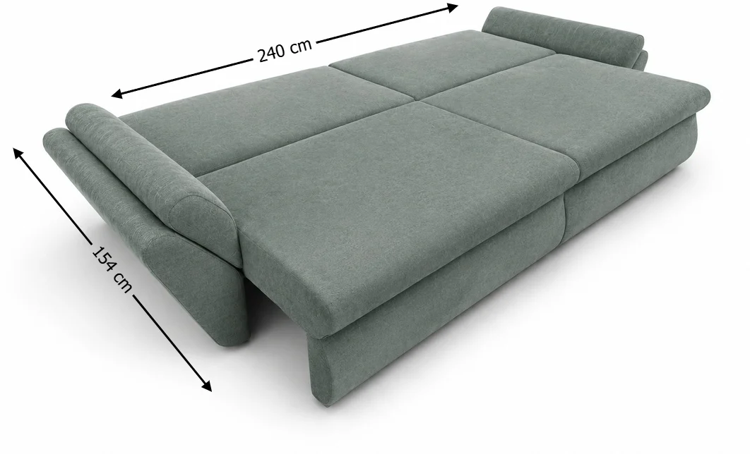Canapea Extensibilă Confort cu Spumă HR, Gri