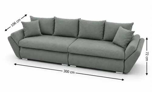 Canapea Extensibilă Confort cu Spumă HR, Gri