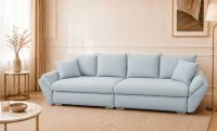 Canapea Extensibilă Confort cu Spumă HR , Bleu Deschis  1
