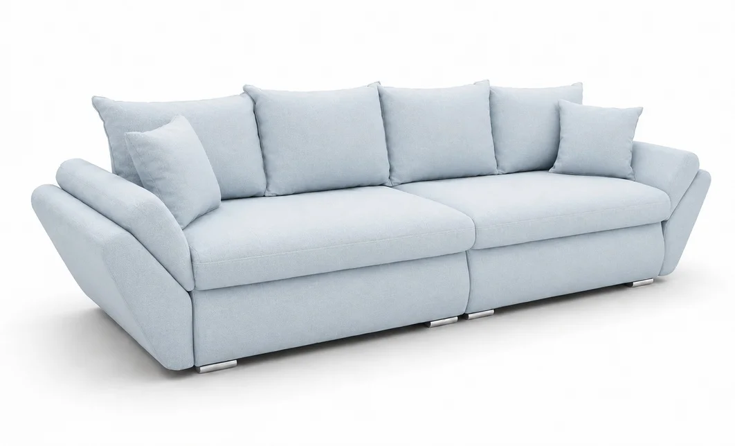 Canapea Extensibilă Confort cu Spumă HR , Bleu Deschis  9