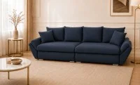 Canapea Extensibilă Confort cu Spumă HR, Bleumarin Închis 4