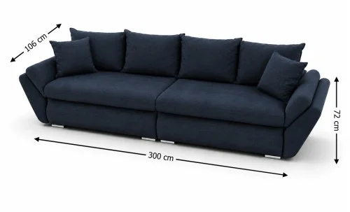 Canapea Extensibilă Confort cu Spumă HR, Bleumarin Închis